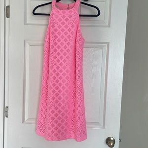 Lilly Pulitzer, sleeveless lace dress pink Small Preowned in good condition